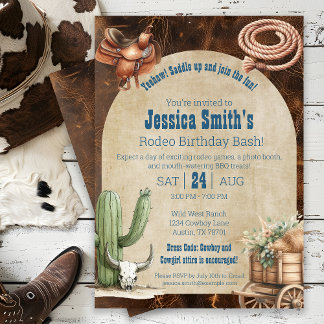 Rodeo Themed Adult Birthday Einladung