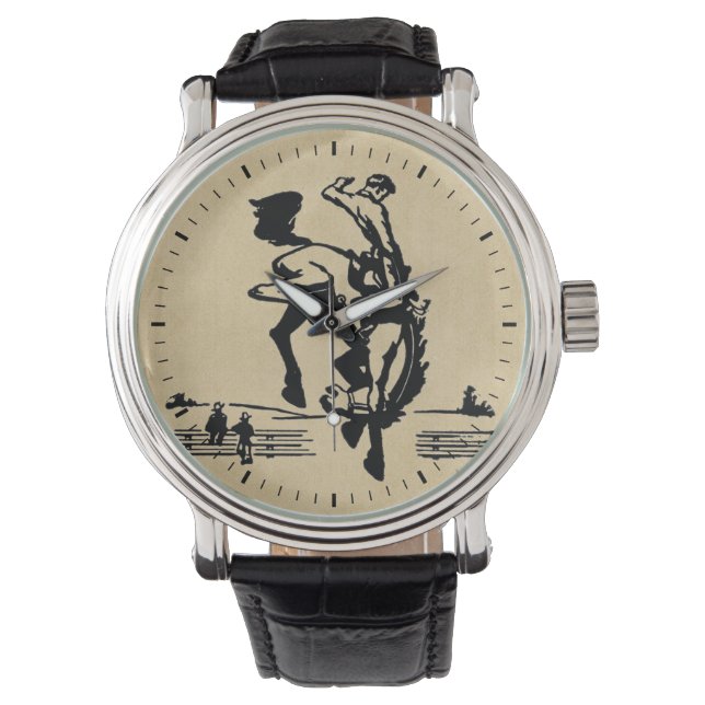Rodeo Time Bronco Rider Armbanduhr (Vorderseite)