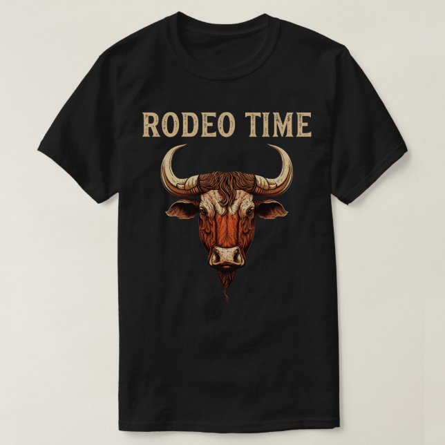 Rodeo Time Bull Riding Cowboy Bull Rider T-Shirt (Design vorne)