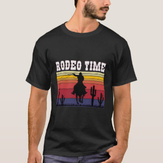 Rodeo Time Kuw Pferd Lasso Rodeo Zeit T-Shirt