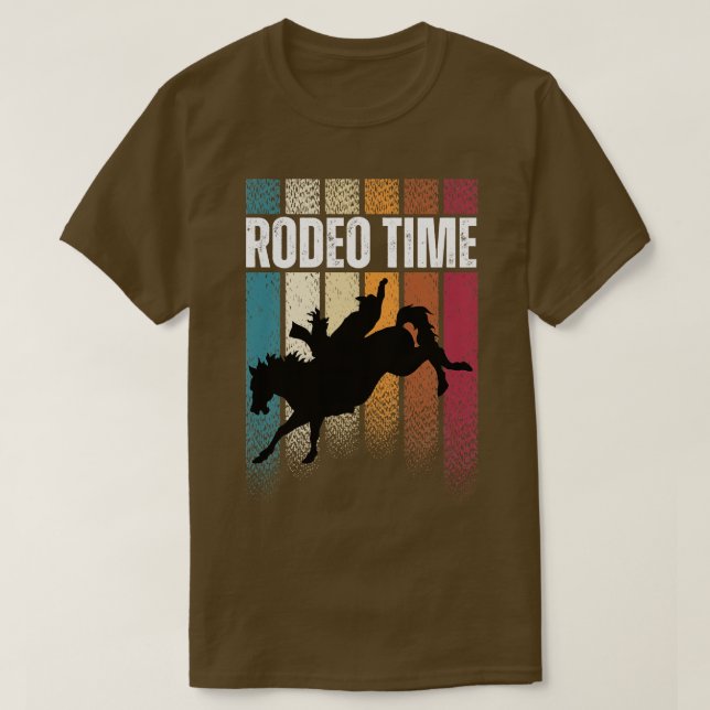 Rodeo Time Western Cowboy Bareback Riding T-Shirt (Design vorne)