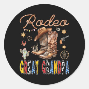 Rodeo Ur-Urgroßvater Western Cowboy Geburtstag Runder Aufkleber