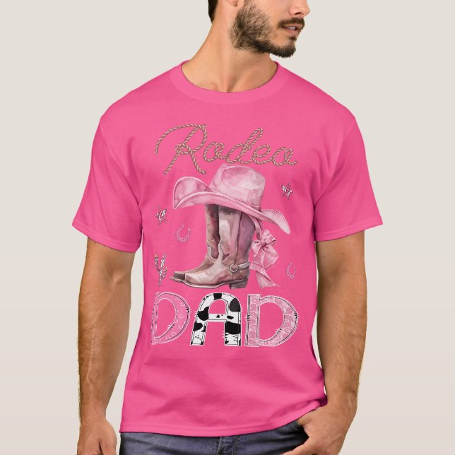 Rodeo Vater Pink Boots Coquette Cowgirl Birthday P T-Shirt (Vorderseite)