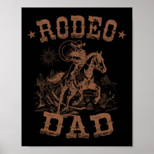 Rodeo Vater Western Cowboy Daddy Family Match Fat Poster