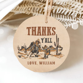 Rodeo Western Cowboy 1. Geburtstag Party Geschenkanhänger