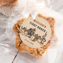 Rodeo Western Cowboy 1. Geburtstag Party Runder Aufkleber