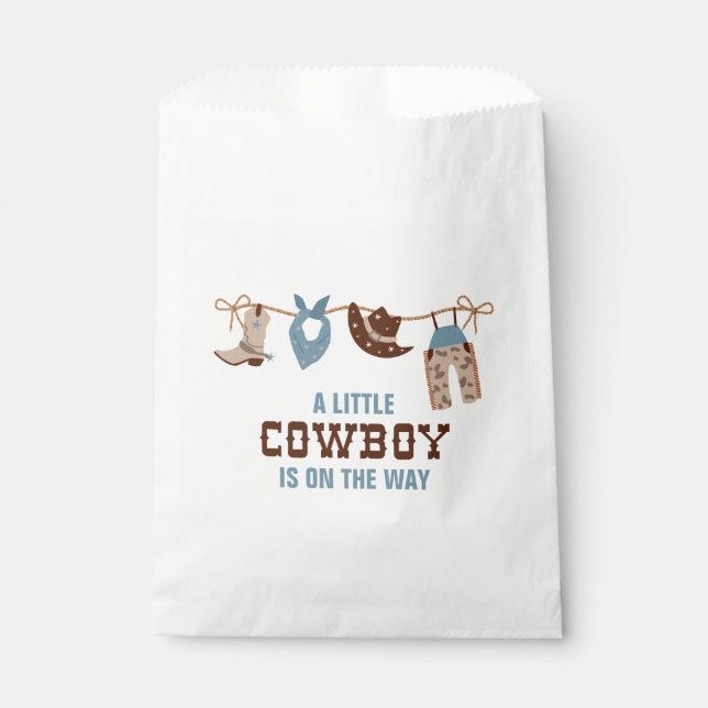 Rodeo Western Cowboy Baby Dusche Geschenktütchen (Vorderseite)