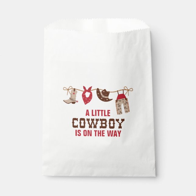 Rodeo Western Cowboy Baby Dusche Geschenktütchen (Vorderseite)