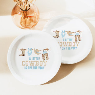 Rodeo Western Cowboy Baby Shower Papier Teller