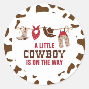 Rodeo Western Cowboy Babyparty Runder Aufkleber