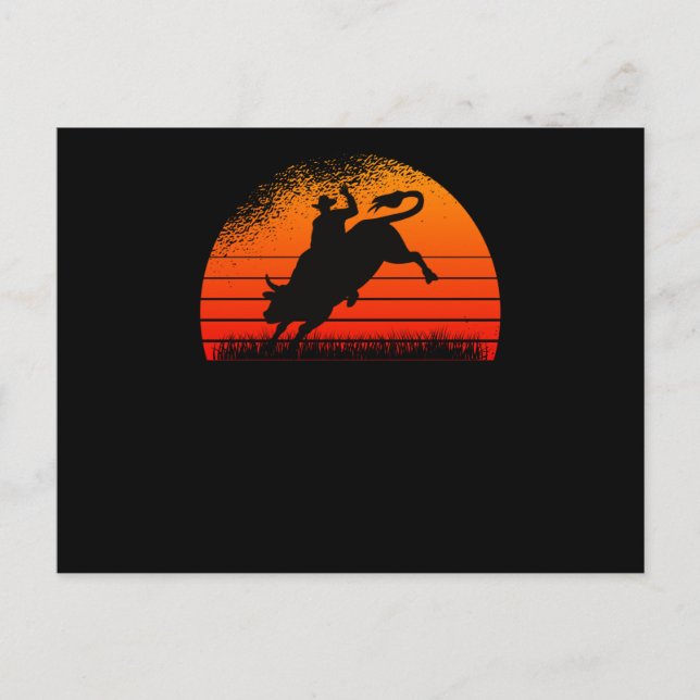 Rodeo Western Cowboy Wild West Retro Bull Postkarte (Vorderseite)