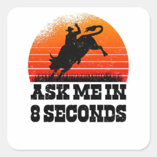 Rodeo Western Cowboy Wild West Retro Bull Quadratischer Aufkleber