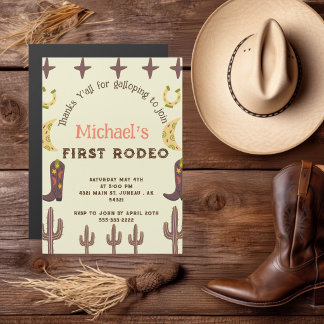 Rodeo Western Party Land Geburtstag Magneteinladung