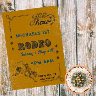 Rodeo Western Reiten Cowboy Geburtstag  Magneteinladung