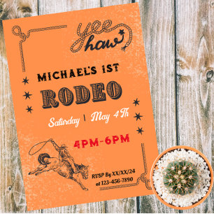 Rodeo Western Reiten Cowboy Land Geburtstag Einladung