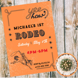 Rodeo Western Reiten Cowboy Land Geburtstag  Magneteinladung