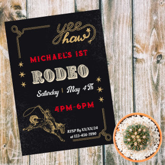 Rodeo Western Riding Cowboy Birthday Einladung