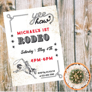 Rodeo Western Riding Cowboy Birthday Magneteinladung