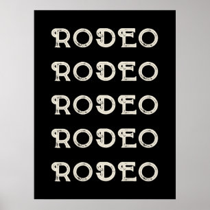 Rodeo Western Typografie Wall Art Ranch Kabine Zuh Poster