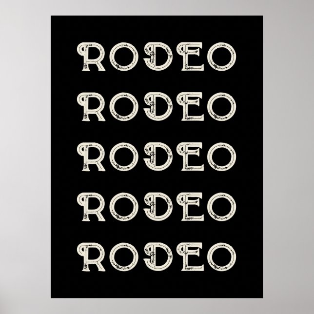 Rodeo Western Typografie Wall Art Ranch Kabine Zuh Poster (Vorne)