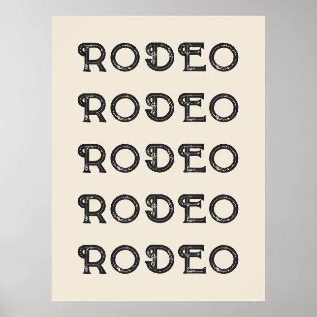 Rodeo Western Typografie Wall Art Ranch Kabine Zuh Poster (Vorne)