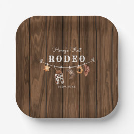 Rodeo Wild West rustic Western cowboy Birthday Pappteller