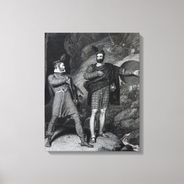 Roderick Dhu und Clansman Leinwanddruck (Vorderseite)