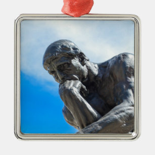 Rodin Denker-Statue Silbernes Ornament