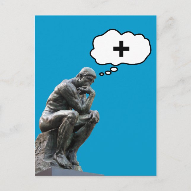 Rodin’s Thinker Statue - Think Positiv Postkarte (Vorderseite)