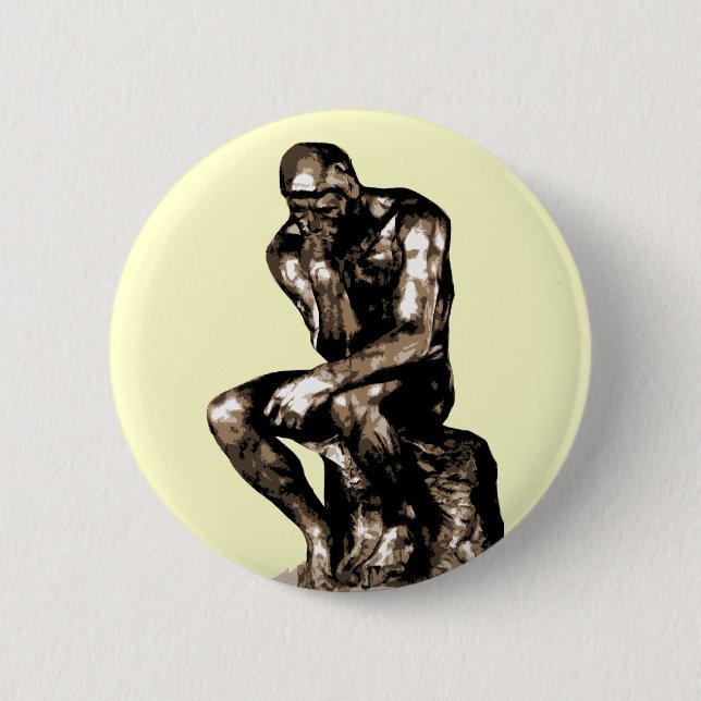 Rodin "The Thinker"- Schaltfläche Button (Vorderseite)