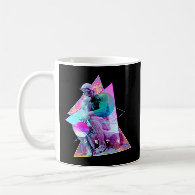 Rodin The Thinker Statue - Vaporwave Aesthetic Gli Kaffeetasse (Links)