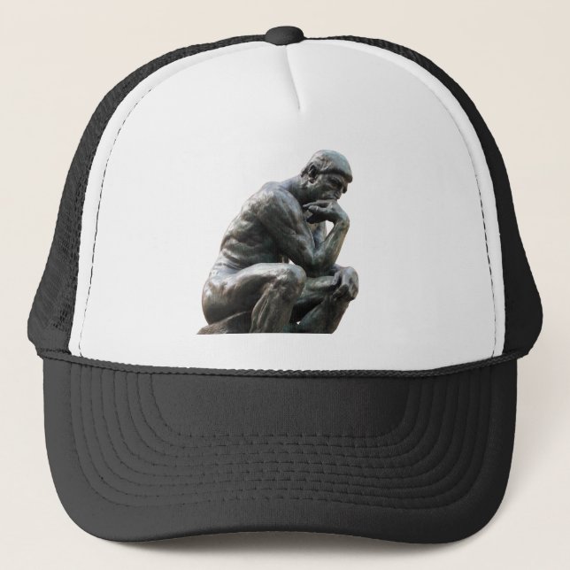 Rodin Thinker - Denken über Cap Hat Truckerkappe (Vorderseite)