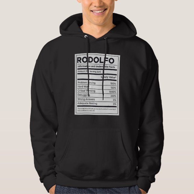 Rodolfo Ernährungsinformation Problem lösen Hoodie (Vorderseite)