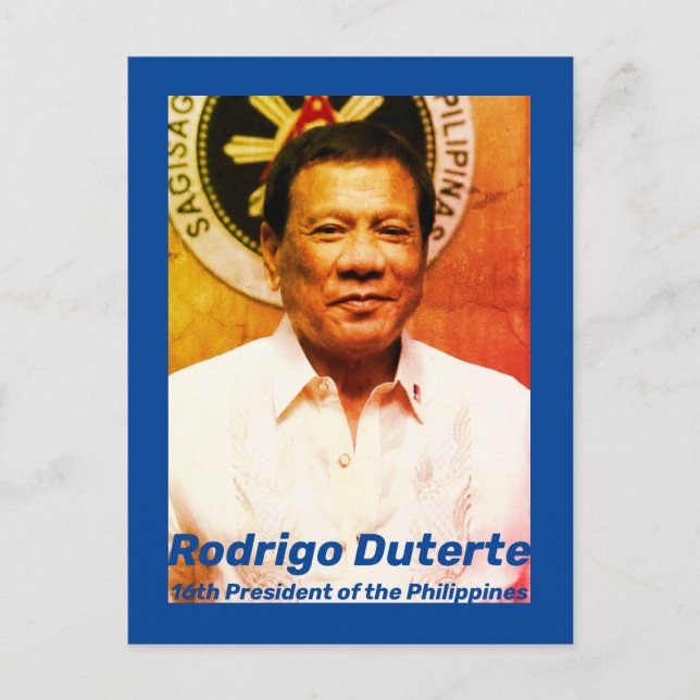 Rodrigo Duterte, 16. Präsident der Philippinen Postkarte (Vorderseite)