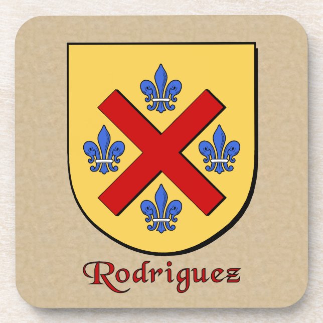 Rodriguez Familienschild Getränkeuntersetzer (Vorderseite)
