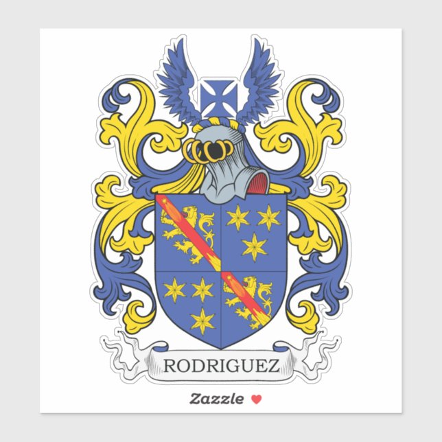 Rodriguez Familienwappen Aufkleber (Blatt)