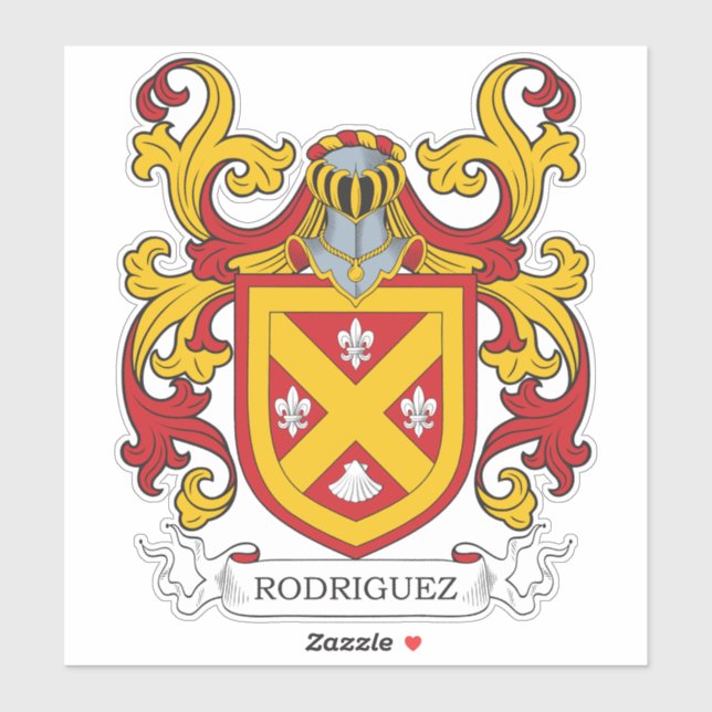 Rodriguez Familienwappen Aufkleber (Blatt)