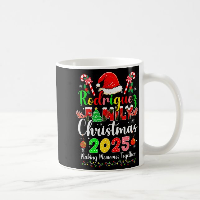 Rodriguez Family Christmas 2025 Matching Santa Hat Kaffeetasse (Rechts)