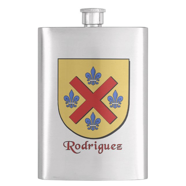 Rodriguez Heraldic Shield Flachmann (Vorderseite)