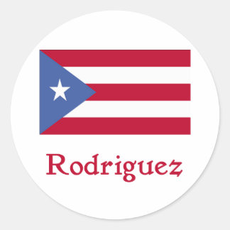Rodriguez Puerto Rico Flag Runder Aufkleber