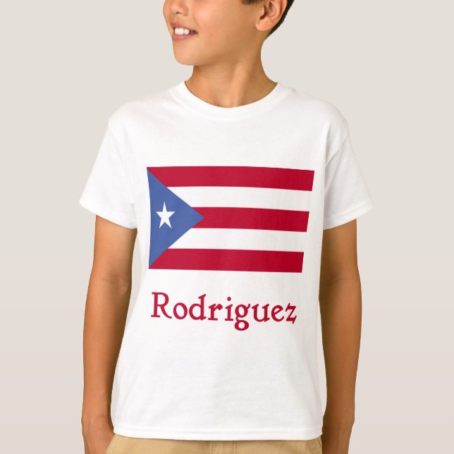 Rodriguez-Puertorikaner-Flagge T-Shirt (Vorderseite)