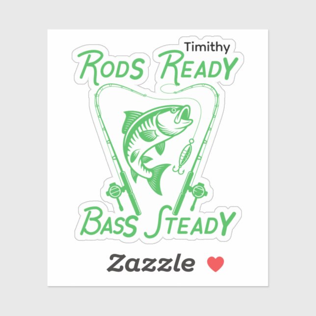 Rods Ready Bass Steady Custom SVG Graphic Aufkleber (Blatt)