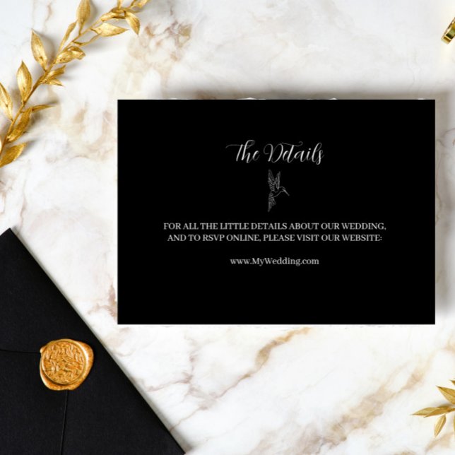 ROE Black & White Simple Wedding Begleitkarte (Von Creator hochgeladen)