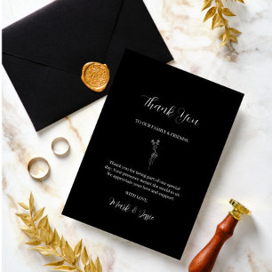 ROE Black & White Simple Wedding Dankeskarte