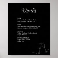 ROE Black & White Simple Weeding Drinks Unterschre