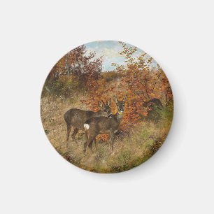 Roe Dee mit Herbst lässt Vintage Tierwelt zurück Magnet