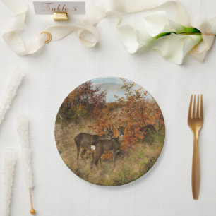 Roe Dee mit Herbst lässt Vintage Tierwelt zurück Pappteller