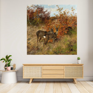 Roe Dee mit Herbst lässt Vintage Tierwelt zurück Poster