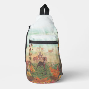 Roe Deer Capreolus capreolus in Forest Sunlight Crossbody Bag