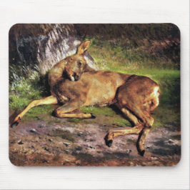 Roe Deer im Wald (von Rosa Bonheur) Mousepad